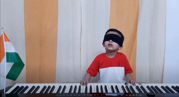 Yohan Playing Indian National Anthem in Piano Blindfolded