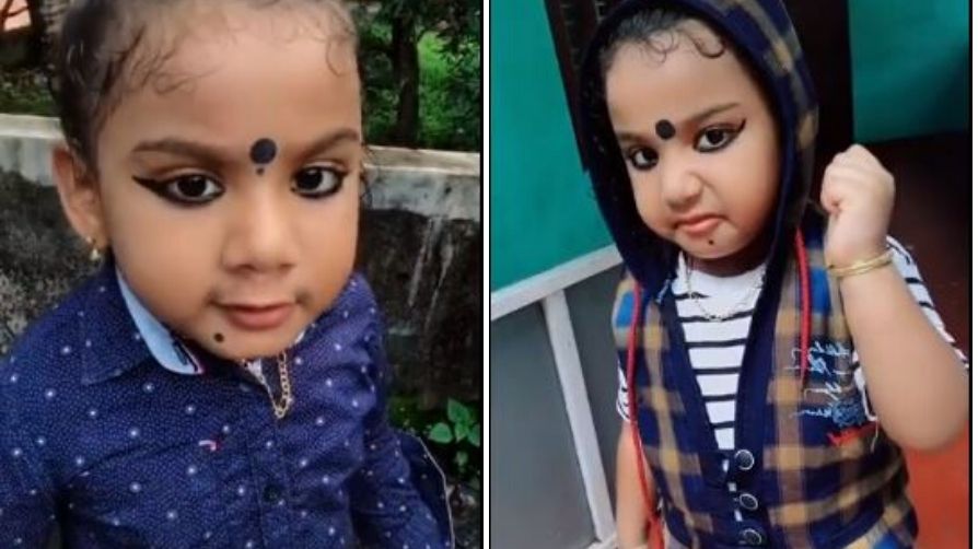 ittle cute girl imitating Suresh Gopi trending video