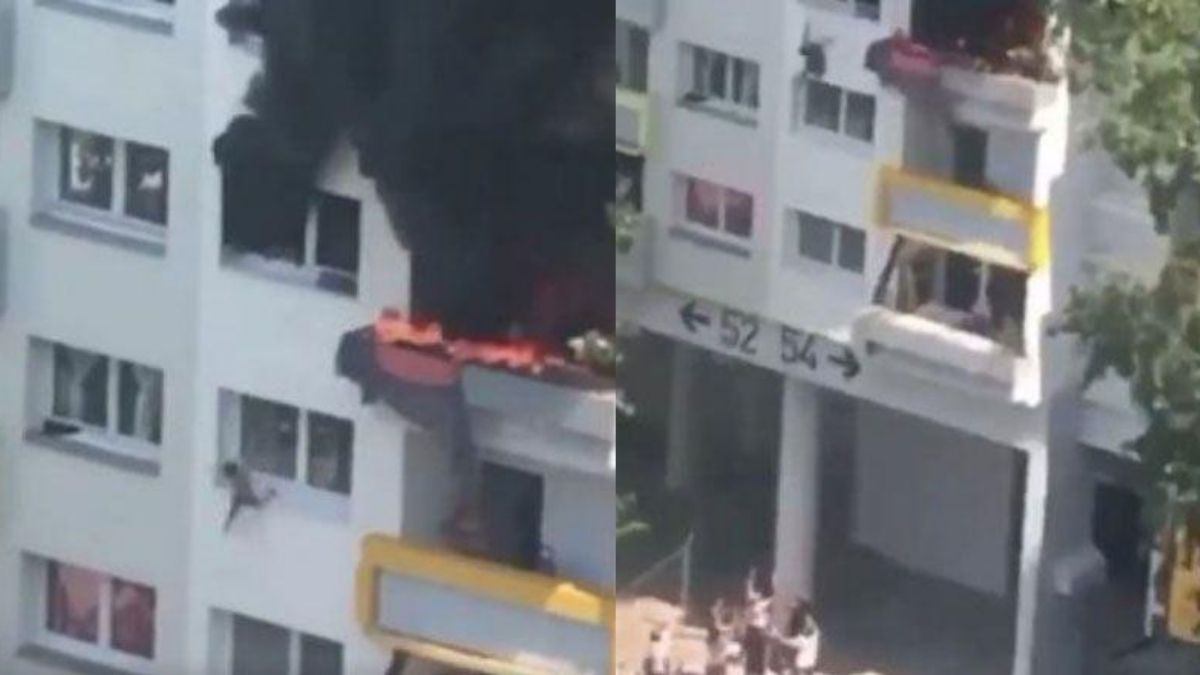 Brothers jump 40 feet from burning building