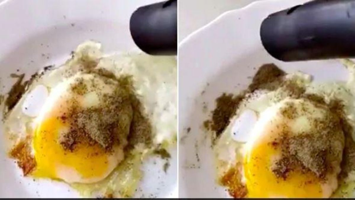 Man Uses Vacuum Cleaner To Remove Extra Pepper From Egg