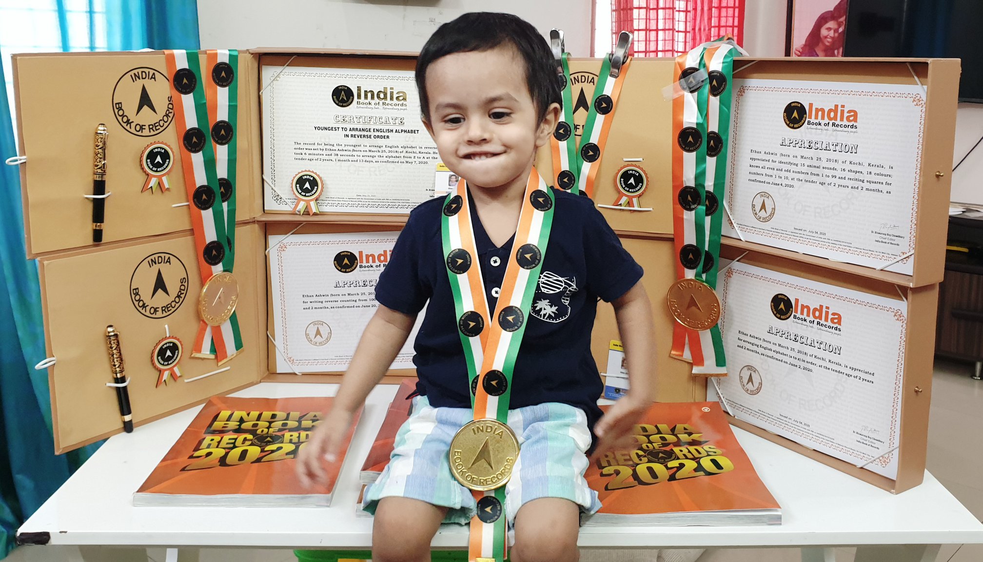 Two year old Ethan entered India book of records