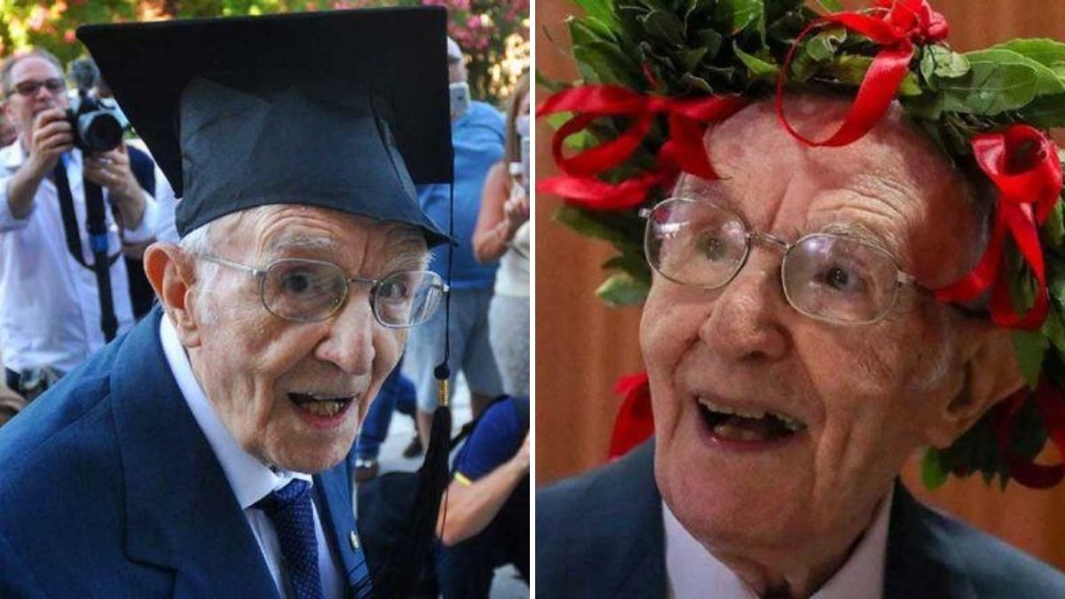 96 year old Giuseppe Paterno graduates college in Italy