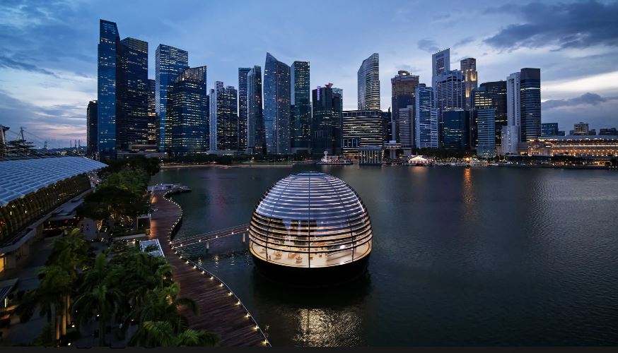 Apple Store that floats on water opens in Singapore