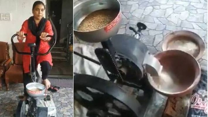 Cycle based flour grinder viral video