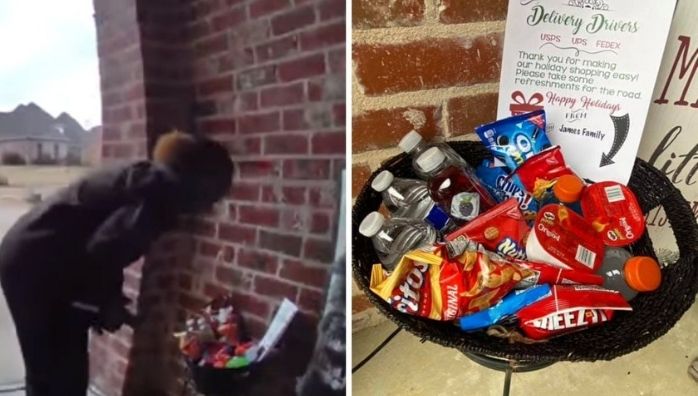 Delivery person finds treats on doorsteps viral in Social Media