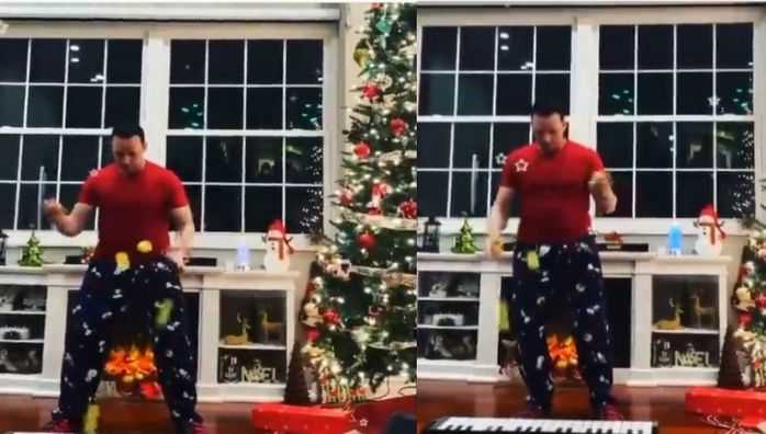 Man Plays Christmas Carol on Keyboard While Juggling Tennis Balls