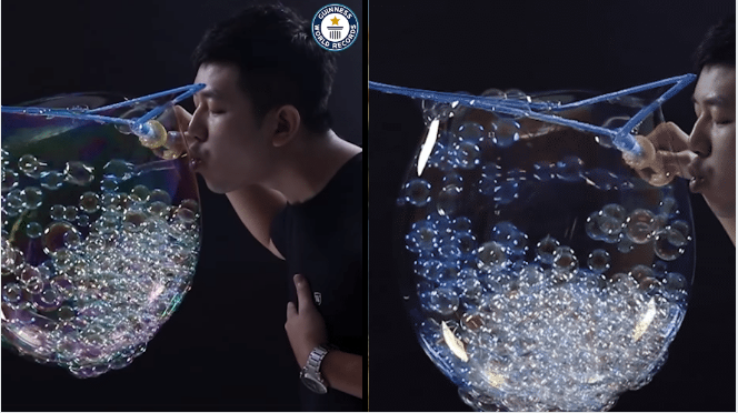 Blowing Bubbles In A Bubble gets Guinness World Records