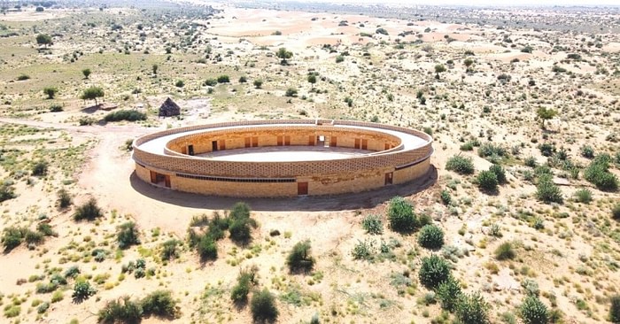 This School Made of Sandstone in the Middle of The Thar Desert Needs no ACs 