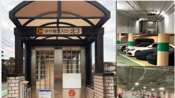 First under river car parking in Japan