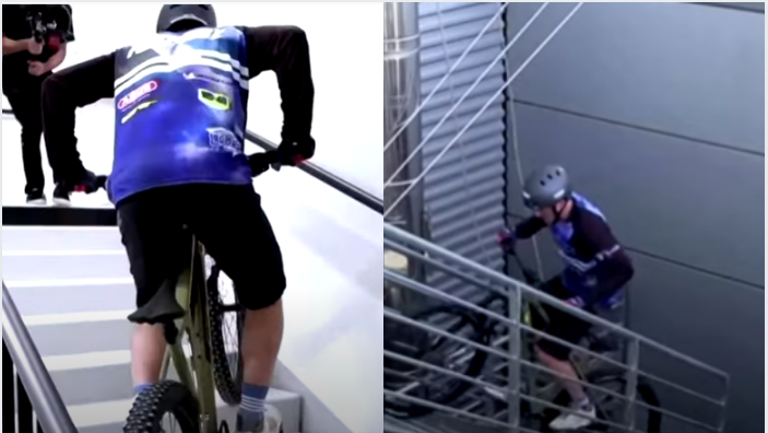 French cyclist climbs 33 floors easily