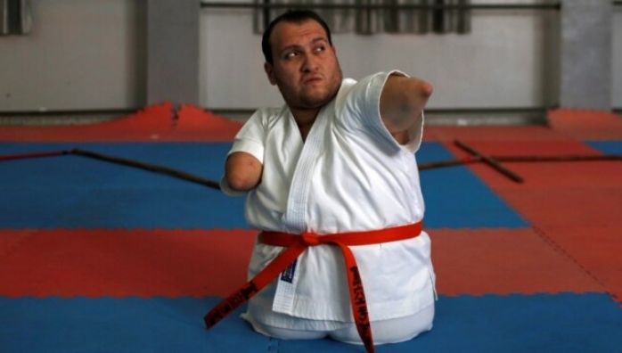 Differently-abled Gaza man conquers karate