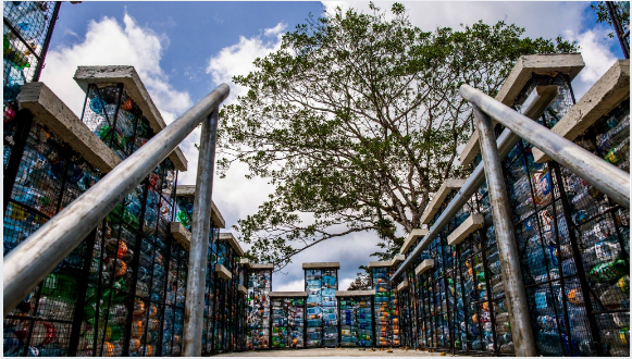 This man is building an entire village from recycled plas