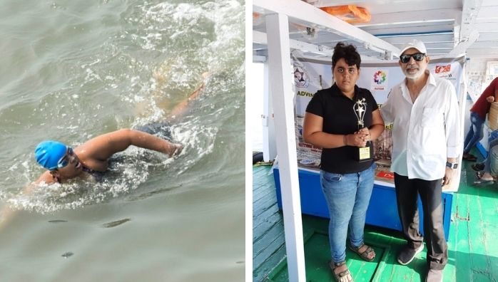 Girl swims 36 km in Arabian sea to raise awareness about autism