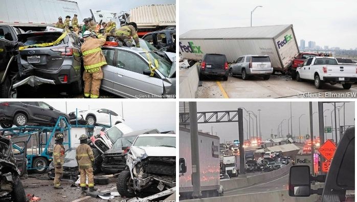 33 vehicles crash with each other