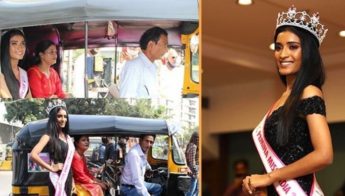 Miss India Runner-Up Arrives At Felicitation In Rickshaw