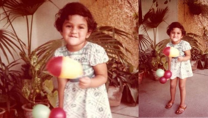 Childhood photo of Aditi Rao Hydari