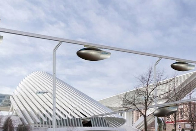 skytran introduce monorail car project