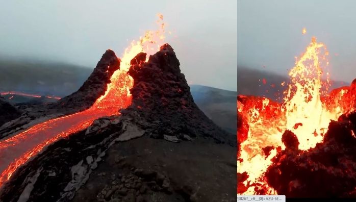 Erupting Volcano footage