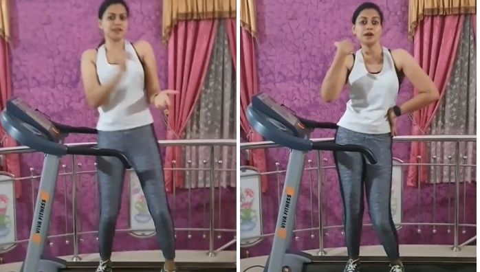 Treadmill dance by actress Anusree