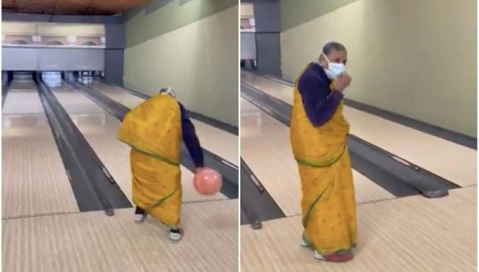 Grandma bowling a strike in a saree is viral