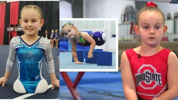 8-year-old born without legs competes as a gymnast