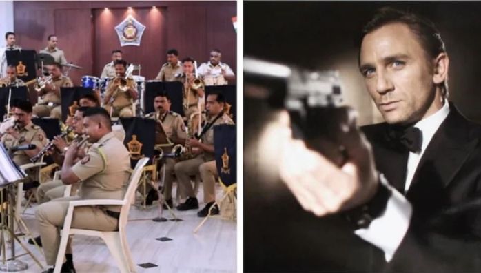 Mumbai Police band plays iconic James Bond theme music in epic viral video