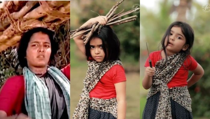 Vridhi Vishal imitating Manju Warriar's Kanmadam movie scene