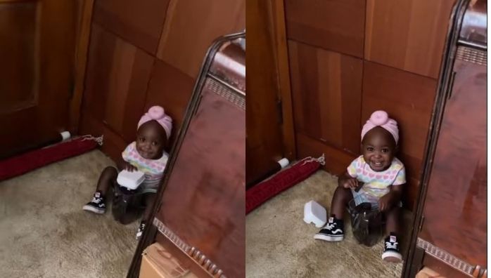 Little girl stealing cookies from jar viral video