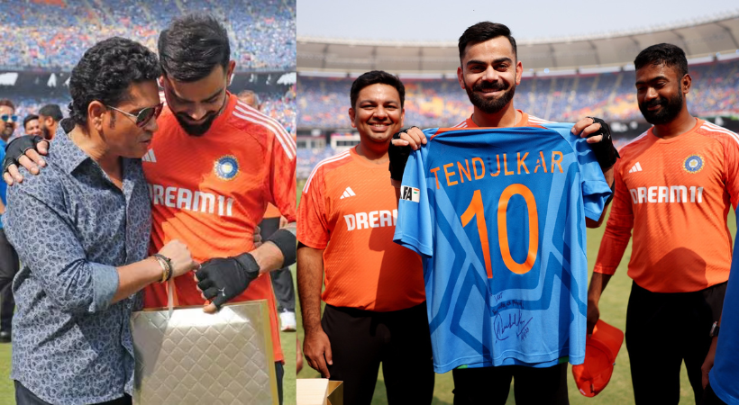 Sachin Tendukar gifted signed jersey to Virat Kohli
