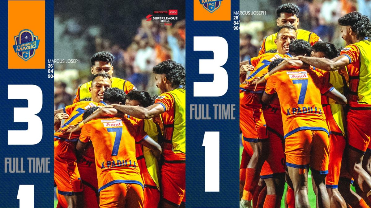 Thrissur Magic FC storm into the Super League Kerala final with a brilliant 3–1 victory over Malappuram FC
