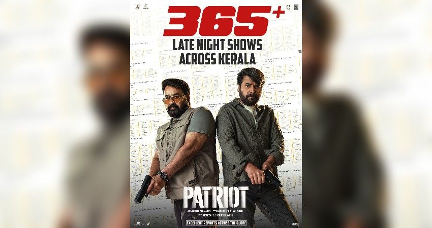 The film "Patriot" has recorded 365+ late-night shows