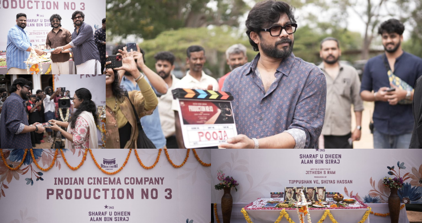 Indian Cinema Company Begins Third Film with Sharafudheen and Alan Bin Siraj